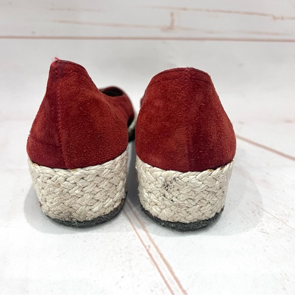 Vintage Salvatore Ferragamo Red Suede Espadrille Wedge Sandals - Picture 5 of 9
